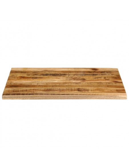 Piano Tavolo 90x80x3,8 cm Bordi Vivi Legno di Mango Grezzo