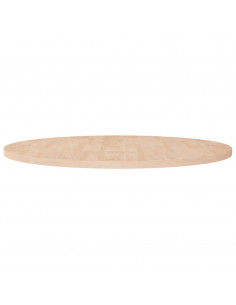 Piano Tavolo Rotondo Ø90x2,5 cm Massello di Rovere Non Trattato 2