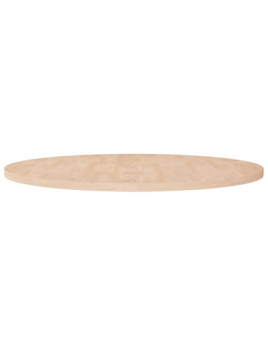 Piano Tavolo Rotondo Ø90x2,5 cm Massello di Rovere Non Trattato