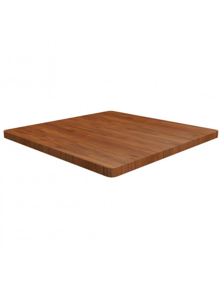 Piano Tavolo Quadrato Marrone Scuro 90x90x4cm Rovere Trattato
