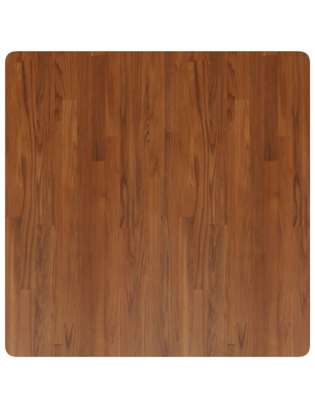 Piano Tavolo Quadrato Marrone Scuro 90x90x4cm Rovere Trattato