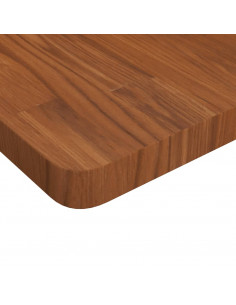 Piano Tavolo Quadrato Marrone Scuro 90x90x4cm Rovere Trattato 2