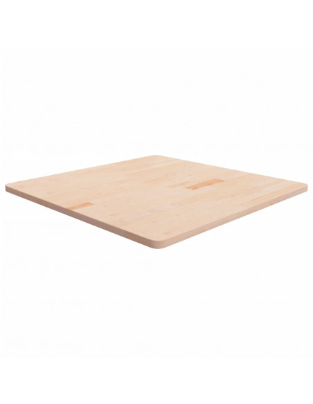 Piano Tavolo Quadrato 90x90x2,5 cm Massello Rovere Non Trattato