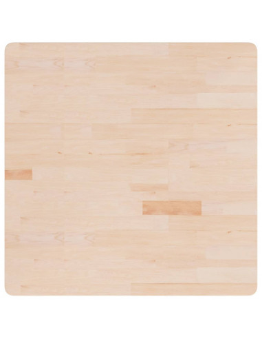 Piano Tavolo Quadrato 90x90x2,5 cm Massello Rovere Non Trattato