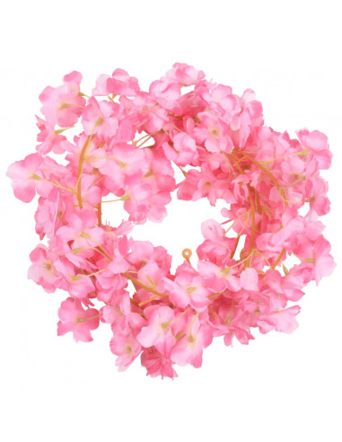 Ghirlande Fiori Artificiali 6 pz Rosa Scuro 180cm