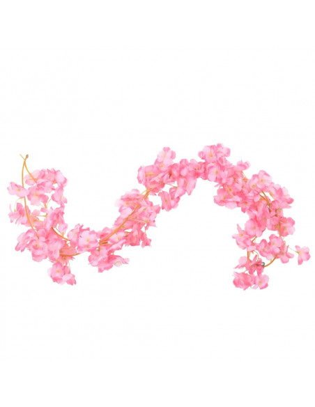 Ghirlande Fiori Artificiali 6 pz Rosa Scuro 180cm