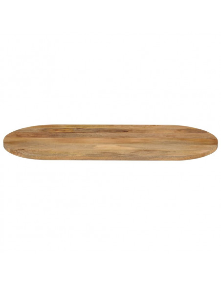 Piano Tavolo 80x40x2,5 cm Ovale in Legno Massello di Mango