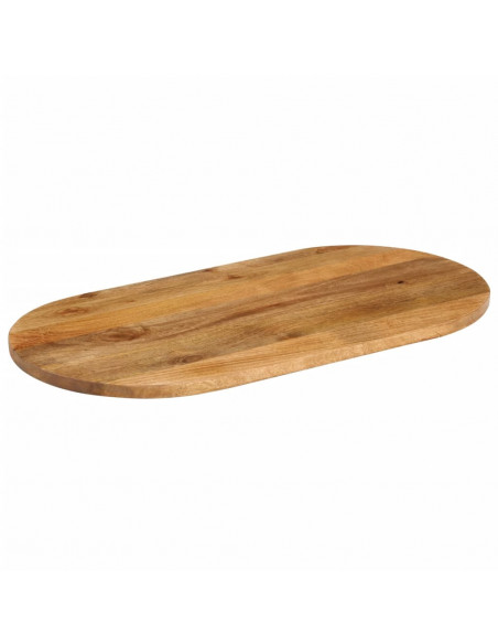 Piano Tavolo 90x40x2,5 cm Ovale in Legno Massello di Mango