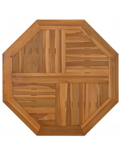 Piano per Tavolo 80x80x2,5 cm Ottagonale Legno Massello di Teak 2