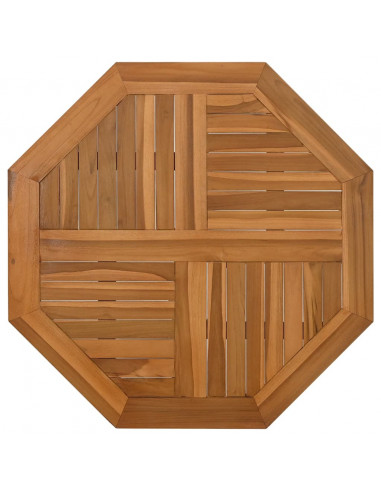 Piano per Tavolo 80x80x2,5 cm Ottagonale Legno Massello di Teak