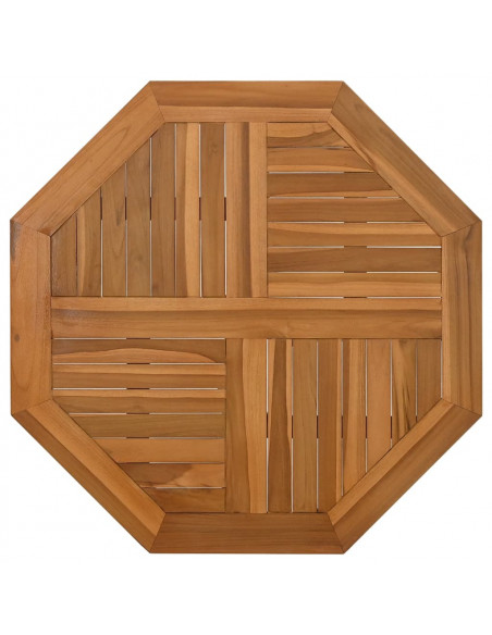 Piano per Tavolo 80x80x2,5 cm Ottagonale Legno Massello di Teak