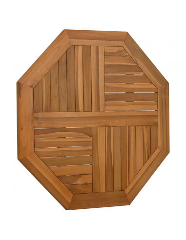 Piano per Tavolo 80x80x2,5 cm Ottagonale Legno Massello di Teak