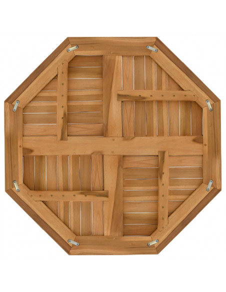 Piano per Tavolo 80x80x2,5 cm Ottagonale Legno Massello di Teak
