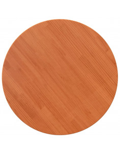 Piano Tavolo Rotondo Marrone Cera Ø70x2,5cm Legno Massello Pino 2