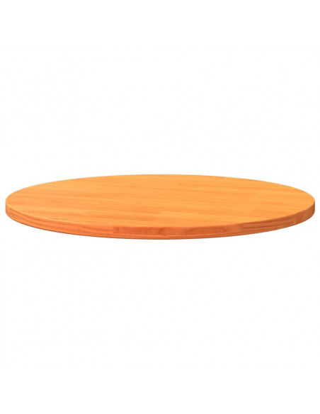 Piano Tavolo Rotondo Marrone Cera Ø70x2,5cm Legno Massello Pino