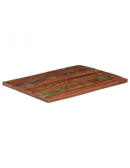 Piano Tavolo 90x80x2,5 cm Rettangolare in Massello di Recupero