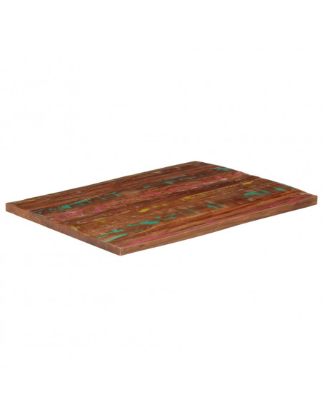 Piano Tavolo 90x80x3,8 cm Rettangolare in Massello di Recupero
