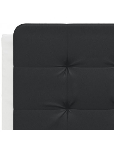 Letto con Materasso Bianco e Nero 140x200 cm in Similpelle
