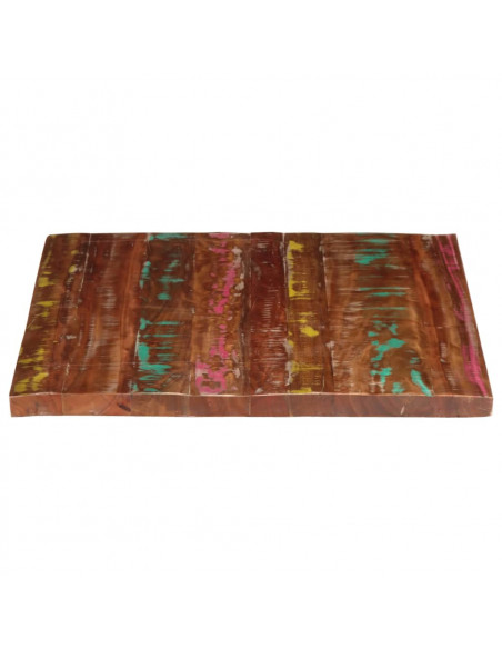 Piano Tavolo 90x80x3,8 cm Rettangolare in Massello di Recupero