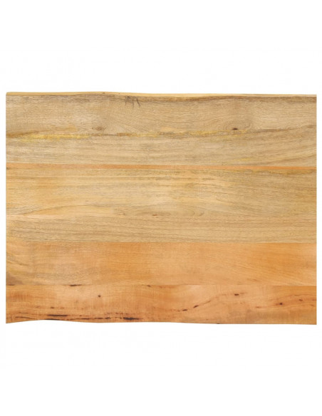 Piano per Tavolo 80x60x2,5cm Bordi Vivi in Legno Massello Mango