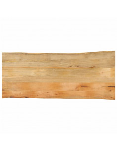 Piano Tavolo 140x60x2,5 cm Bordi Vivi in Legno Massello Mango 2