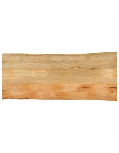 Piano Tavolo 140x60x2,5 cm Bordi Vivi in Legno Massello Mango