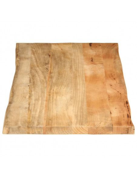 Piano Tavolo 140x60x2,5 cm Bordi Vivi in Legno Massello Mango