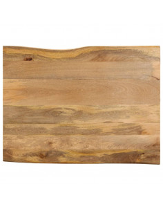 Piano per Tavolo 90x80x2,5cm Bordi Vivi in Legno Massello Mango 2