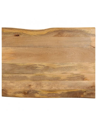Piano per Tavolo 90x80x2,5cm Bordi Vivi in Legno Massello Mango