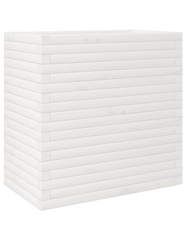 Fioriera da Giardino Bianca 70x40x68,5cm Legno Massello di Pino