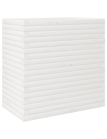 Fioriera da Giardino Bianca 70x40x68,5cm Legno Massello di Pino