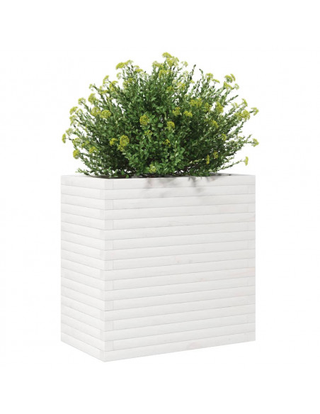 Fioriera da Giardino Bianca 70x40x68,5cm Legno Massello di Pino