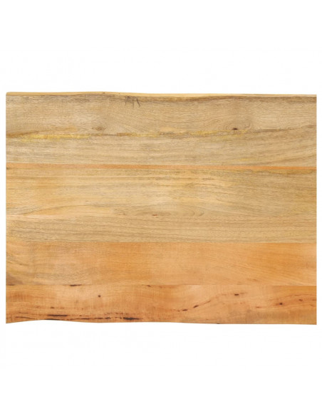 Piano per Tavolo 80x60x3,8cm Bordi Vivi in Legno Massello Mango