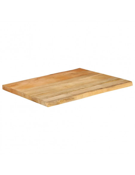 Piano per Tavolo 80x60x3,8cm Bordi Vivi in Legno Massello Mango