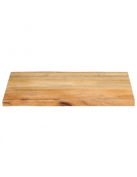 Piano per Tavolo 80x60x3,8cm Bordi Vivi in Legno Massello Mango