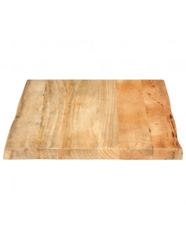 Piano per Tavolo 80x60x3,8cm Bordi Vivi in Legno Massello Mango