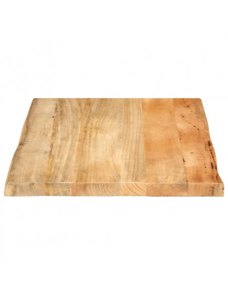 Piano per Tavolo 80x60x3,8cm Bordi Vivi in Legno Massello Mango