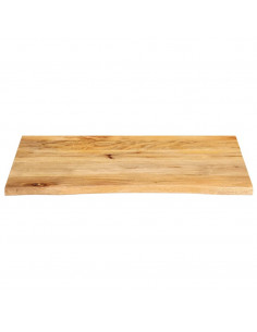 Piano Tavolo Bordi Vivi 80x60x2,5 cm in Legno Massello di Mango 2