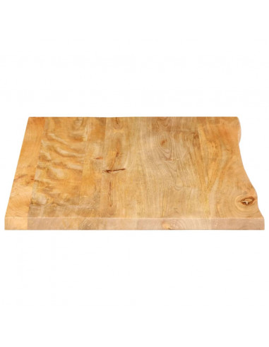 Piano Tavolo Bordi Vivi 80x60x2,5 cm in Legno Massello di Mango