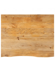 Piano Tavolo Bordi Vivi 90x80x2,5 cm in Legno Massello di Mango 2