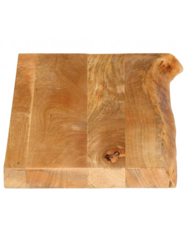 Piano Tavolo Bordi Vivi 80x30x3,8cm in Legno Massello di Mango
