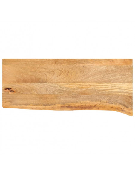 Piano Tavolo Bordi Vivi 90x30x2,5 cm in Legno Massello di Mango