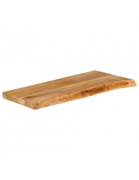 Piano Tavolo Bordi Vivi 90x30x2,5 cm in Legno Massello di Mango