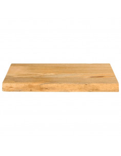 Piano Tavolo Bordi Vivi 50x30x2,5 cm in Legno Massello di Mango 2