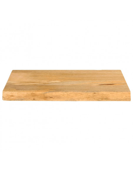 Piano Tavolo Bordi Vivi 50x30x2,5 cm in Legno Massello di Mango