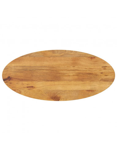 Piano Tavolo 140x50x2,5 cm Ovale in Legno Massello di Mango