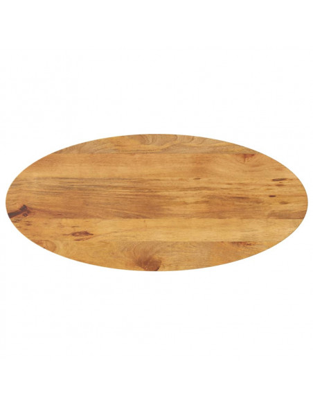 Piano Tavolo 90x40x2,5 cm Ovale in Legno Massello di Mango