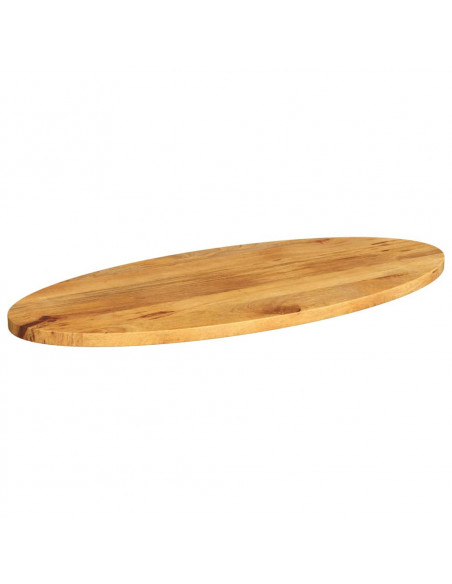 Piano Tavolo 90x40x2,5 cm Ovale in Legno Massello di Mango