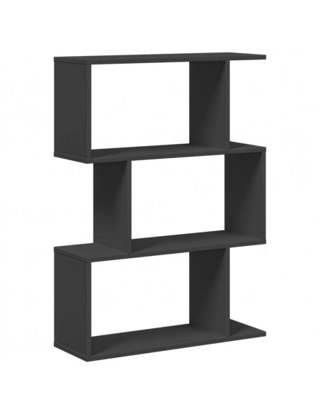 Libreria Divisorio 3 Ripiani Nera 70x24x97 cm in Truciolato