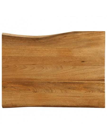 Piano per Tavolo 70x60x2,5cm Bordi Vivi in Legno Massello Mango